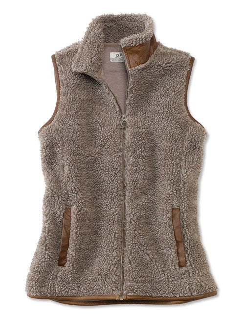 Orvis Women's Stowe Cozy Fleece Vest/Moss Brown - Andy Thornal Company