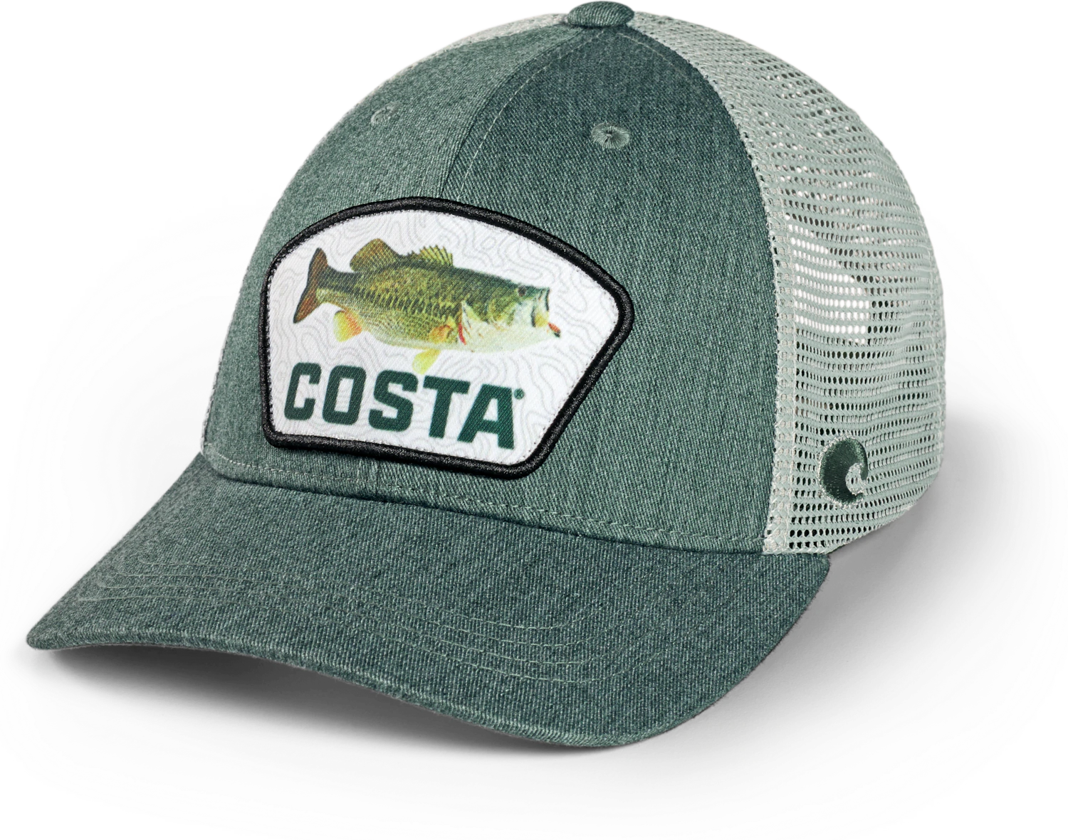 Costa Del Mar Topo Largemouth Bass Patch Trucker Hat/Green Heather - Andy  Thornal Company