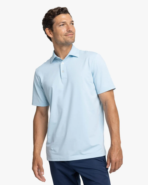 Southern Tide Skipjack Short Sleeve Polo Shirt, Mens, M, Blue Haze